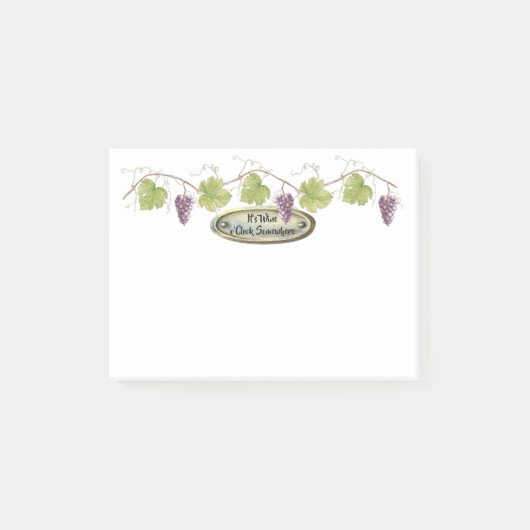 PurpleGrape Clusters Grape Leaves - Wine oClock | Post-it® Notes (Voorkant)