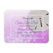 Purplel Sand Dollar Wedding Save the Date Magnet Magneet (Horizontaal)