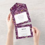 PurpleModern Waterverf Flower Wedding Invitation All In One Uitnodiging<br><div class="desc">Ik creëerde een Moderne Paarse Waterverf Vloerbruiloft suite,  geïnspireerde bloei in mijn tuin. Volledig Collectie https://www.zazzle.com/collections/purple_blooms-119183937389192714</div>