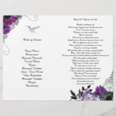 PurplePeony Hummingbird Funeral Program Flyer (Achterkant)