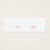 PurplePink Stripe Clothing Size Price Hangtag Card Mini Visitekaartjes (Achterkant)