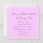 PurplePink Tutu Prinses Verjaardag Party uitnodigi Kaart (Achterkant)