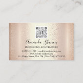 PurpleRose Gold Flowers Logo Event Planner QR Code Visitekaartje (Achterkant)