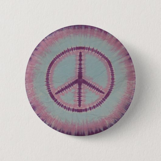 Purples & Blue Tie Dye Peace Sign Button Flair (Voorkant)