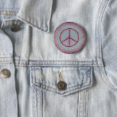 Purples & Blue Tie Dye Peace Sign Button Flair (In situ)