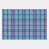 Purples, Teals, Blue & White Plaid Inpakpapier Vel (Voorkant 3)
