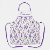 PurpleSage Green Lavender Custom Name Apron Schort (Voorkant)
