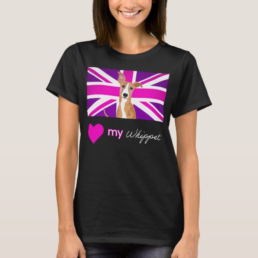 PURPLEWHIPPET (DARK) Basic T-shirt (Voorkant)