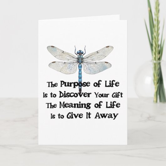 Purpose of life quote talent mission dragonfly bug kaart (Voorkant)