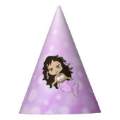 Purpule Zeemeermin Verjaardag Pet Feesthoedjes (Voorkant)