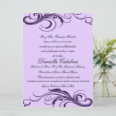 púrpura invitaciones de quinceanera kaart (Staand voorkant)