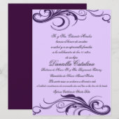 púrpura invitaciones de quinceanera kaart (Voorkant / Achterkant)