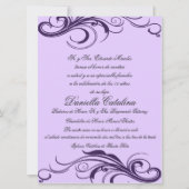 púrpura invitaciones de quinceanera kaart (Voorkant)