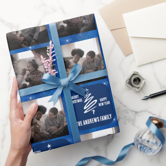 Purpurina geométrico azul de foto vertrouwd de nav cadeaupapier (Geschenken)