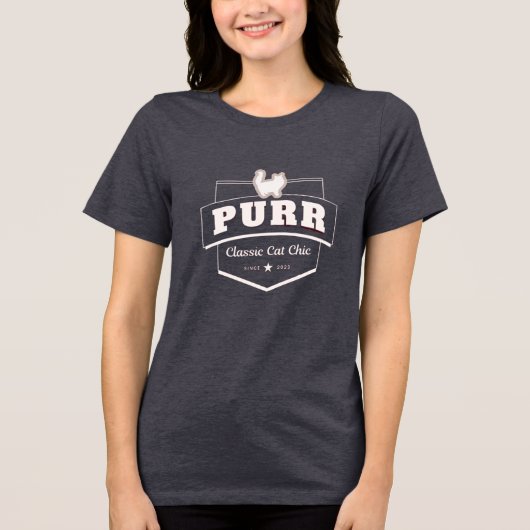 Purr el amor por los gatos  Tri-Blend shirt (Voorkant)