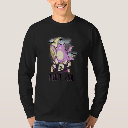 Purr Evil  Let's Summon Demons Pastel Goth Occult  T-shirt (Voorkant)