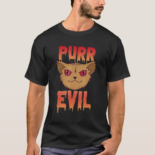 Purr Evil Lucipurr Satan Kat T-shirt (Voorkant)