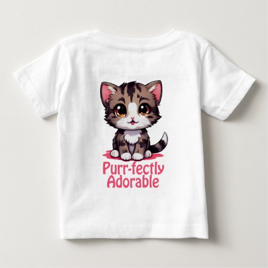 Purr-fect Adorabel Chibi Kawaii Kitten in Roze (Achterkant)