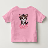 Purr-fect Adorabele Chibi Kawaii Kitten in Roze Kinder Shirts (Achterkant)