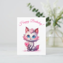 Purr-fect Birthday Wishes – Cute Kitty Briefkaart