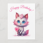 Purr-fect Birthday Wishes – Cute Kitty Briefkaart (Voorkant)