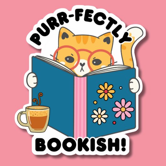 Purr-fect Boek Waterdicht Sticker