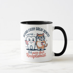 Purr-fect Dental Duo Funny Cat and Tooth Mug Des Mok