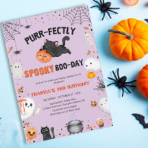 Purr-fect Eng Spook-achtige Verjaardag Kat Hallowe