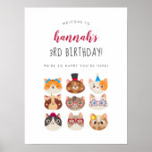 Purr-fect Feest Kat Verjaardagsfeestje Poster (Voorkant)