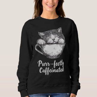 Purr-fect Gecaffëneerde Kattenliefhebber Koffie Hu Trui