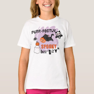 Purr-fect Griezelige Boo-dag Kat Halloween Verjaar T-shirt