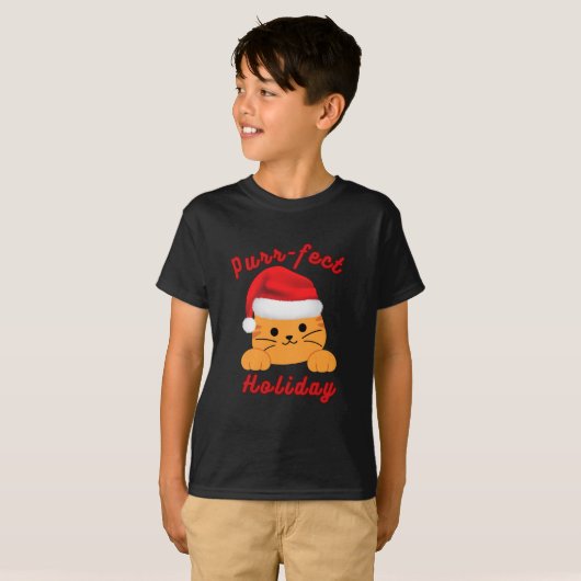 Purr‑fect Holiday Cat Christmas Shirt (Voorkant volledig)