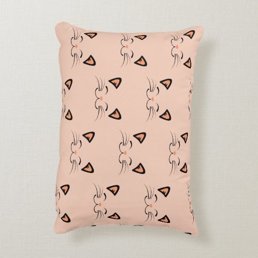 Purr-fect Kitty Floating Cat Face  Accent Kussen (Achterkant (Verticaal))