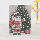 Purr-fect Kribbige Kerst Kaart (Gele Bloem)