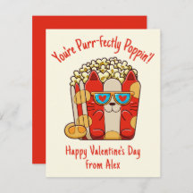 Purr-fect Lekkere Grappige Kat Popcorn Valentijnsk