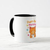 Purr-fect Morning Cat Coffee Mug – Cute Cat Lover  Mok (Voorkant links)