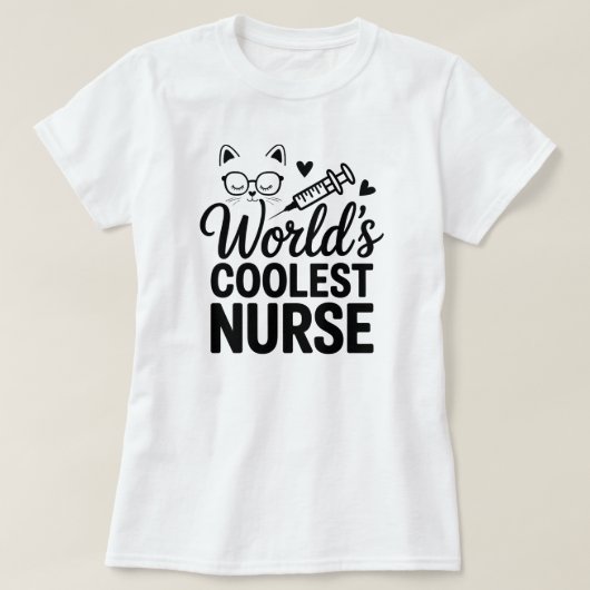 Purr-fect Nurse Tee – For Cat-Loving Healthcare He T-shirt (Design voorkant)