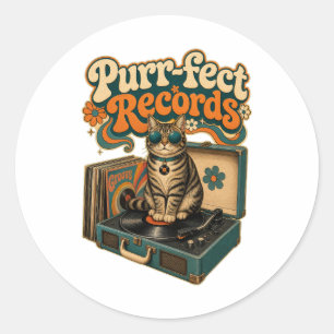Purr-fect Records Groove Kat Ronde Sticker