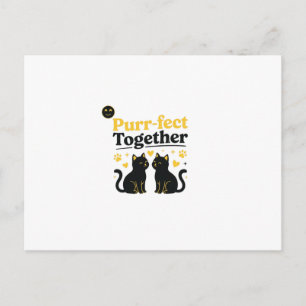 Purr-fect Samen Grappige Katten Koppels Briefkaart