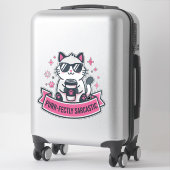 Purr-fect Sarcasme Witte Kat Sticker (Koffer)