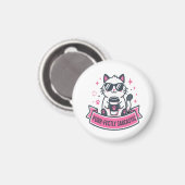 Purr-fect Sarcasme Witte Kat Sticker Magneet (Voorkant / Achterkant)