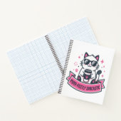 Purr-fect Sarcasme Witte Kat Sticker Notitieboek (Binnen)