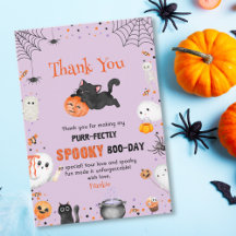 Purr-fect Spookachtige Verjaardag Kat Halloween Ve