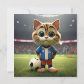 "Purr-fecte Aanvaller: De 3D Voetbal Kat" Save The Date (Achterkant)