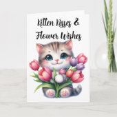 Purr-fecte Bloemen Lege Wenskaart Kaart (Voorkant)