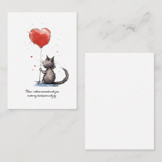 Purr-fecte Hartmomenten | Meow-veloue Liefde Notitiekaartje (Voorkant / Achterkant)