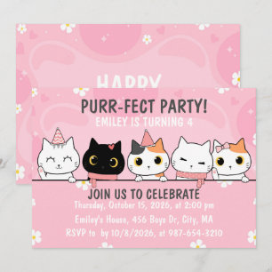 Purr-fecte Kittens Verjaardagsfeestje  Kaart