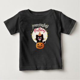 Purr-fecte verjaardag Halloween zwarte kat T-shirt