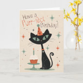 Purr-fecte verjaardagskaart kaart (Gele Bloem)