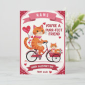Purr-fecte Vriend Valentijnsdag kaart – Mooie Kat (Staand voorkant)